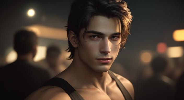 Cinematic Moment of Vulnerability in a Techno Party