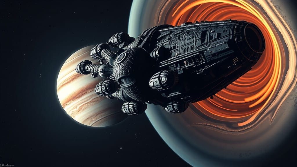 Cosmic Vortex Unveils Sinister Alien Spaceship