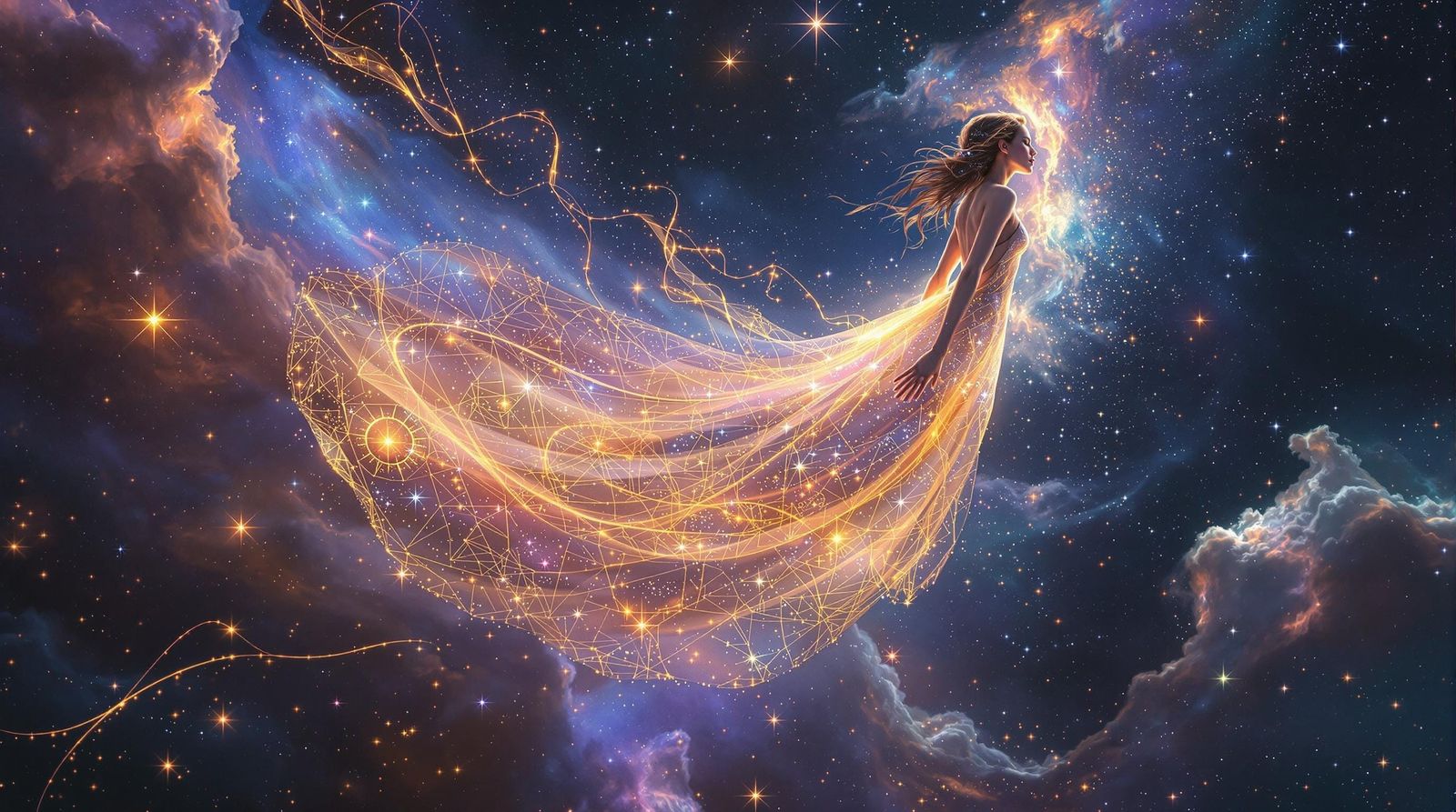 Celestial Seamstress Embroiders Starry Galaxies