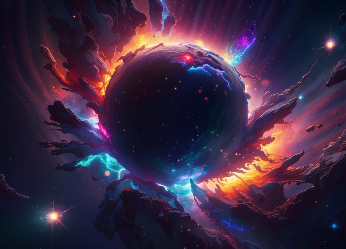 Colorful Supernova in a Starry Galaxy