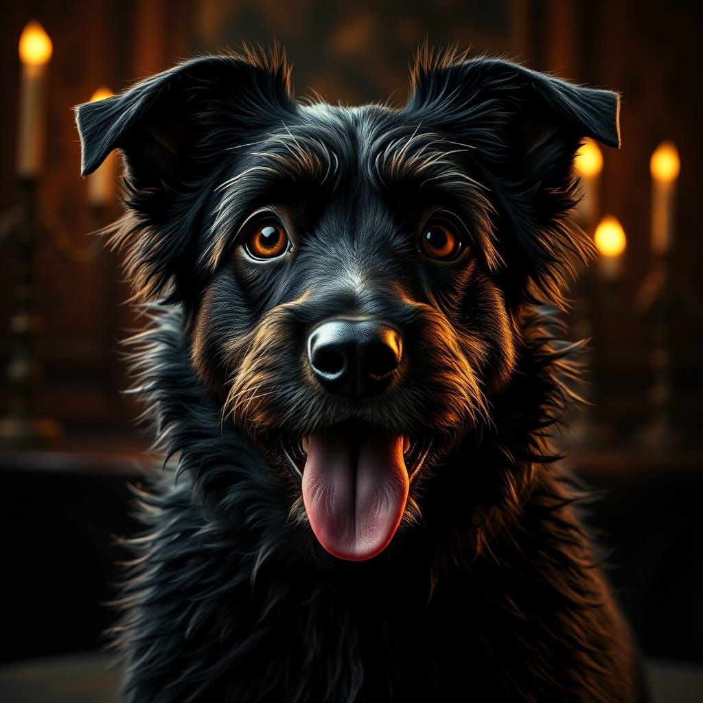 Gothic Elegance: Bruno's Adoring Gaze in 1850s French Dark F...