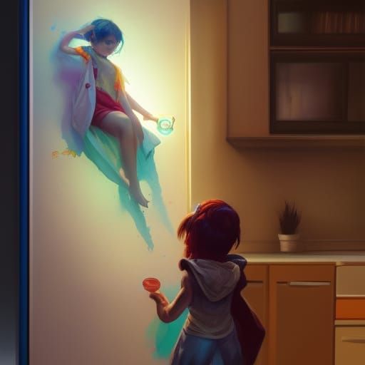 Child's Crayon Art: Hyperdetailed and Luminescent