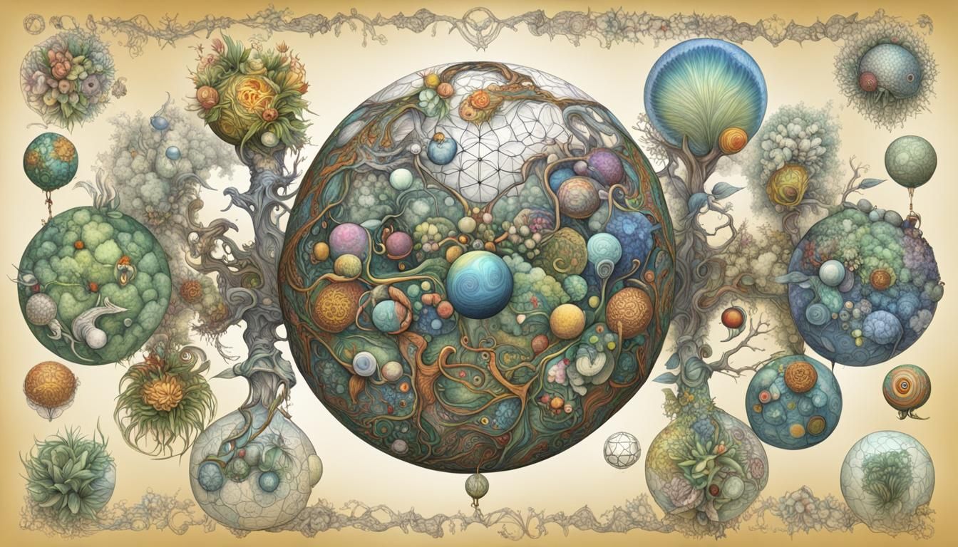 Quantum Zentangle: Fractal Flora with Whale Skeleton