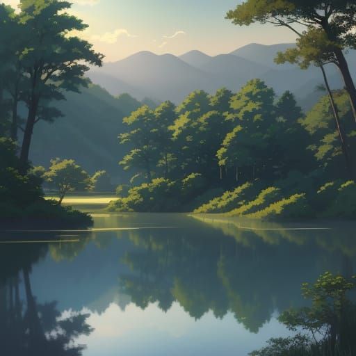 Serene American Dawn with Contemplative Figure