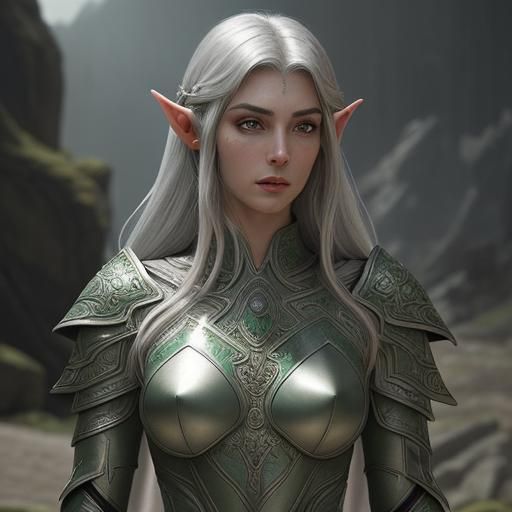 Ayleid Elf in Art Deco Armor Portrait