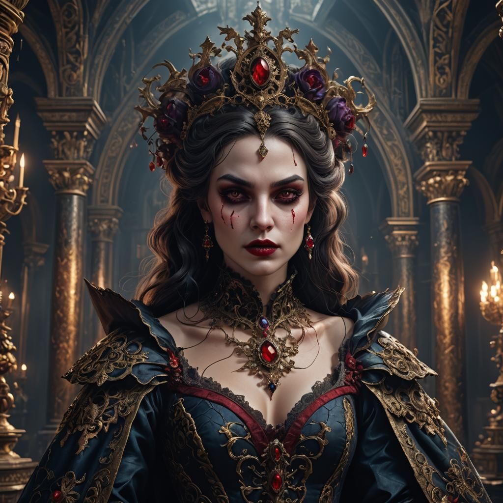 Dark Vampire Princess in Baroque Style