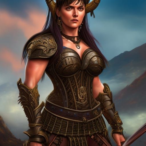 Xena Warrior Princess in Detailed Matte Painting