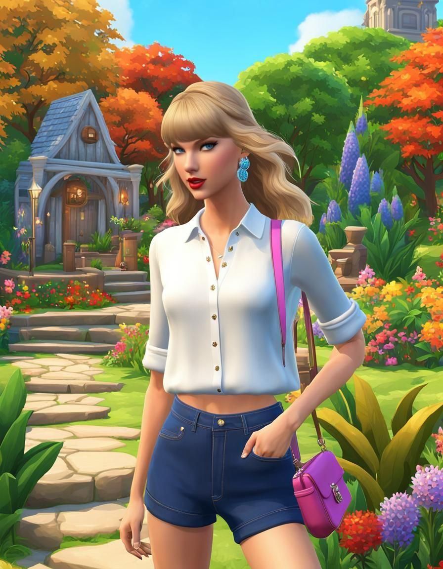 Taylor Swift in a 3D Video Game Style