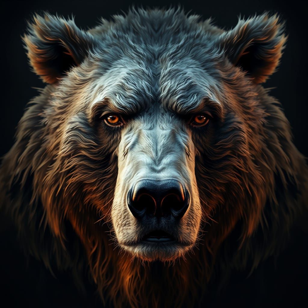 Regal Bear in Hyper-Realistic Digital Painting