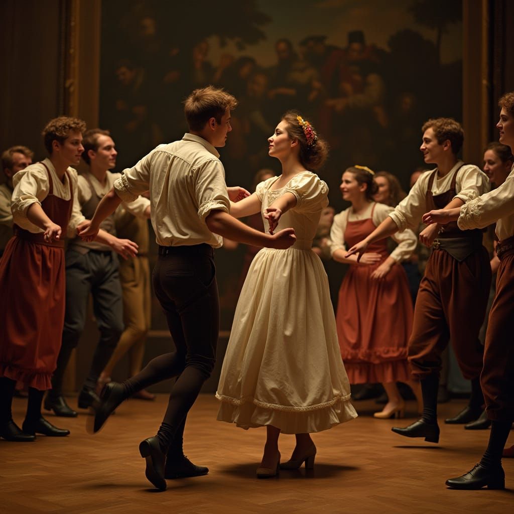 Medieval Ball in Castle Ballroom, Baroque Style