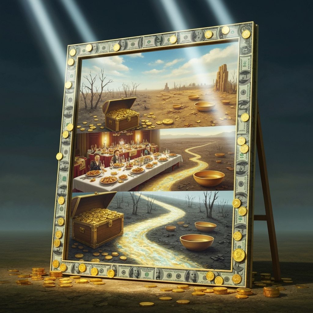 Surreal Mirror Reflecting Wealth and Decay