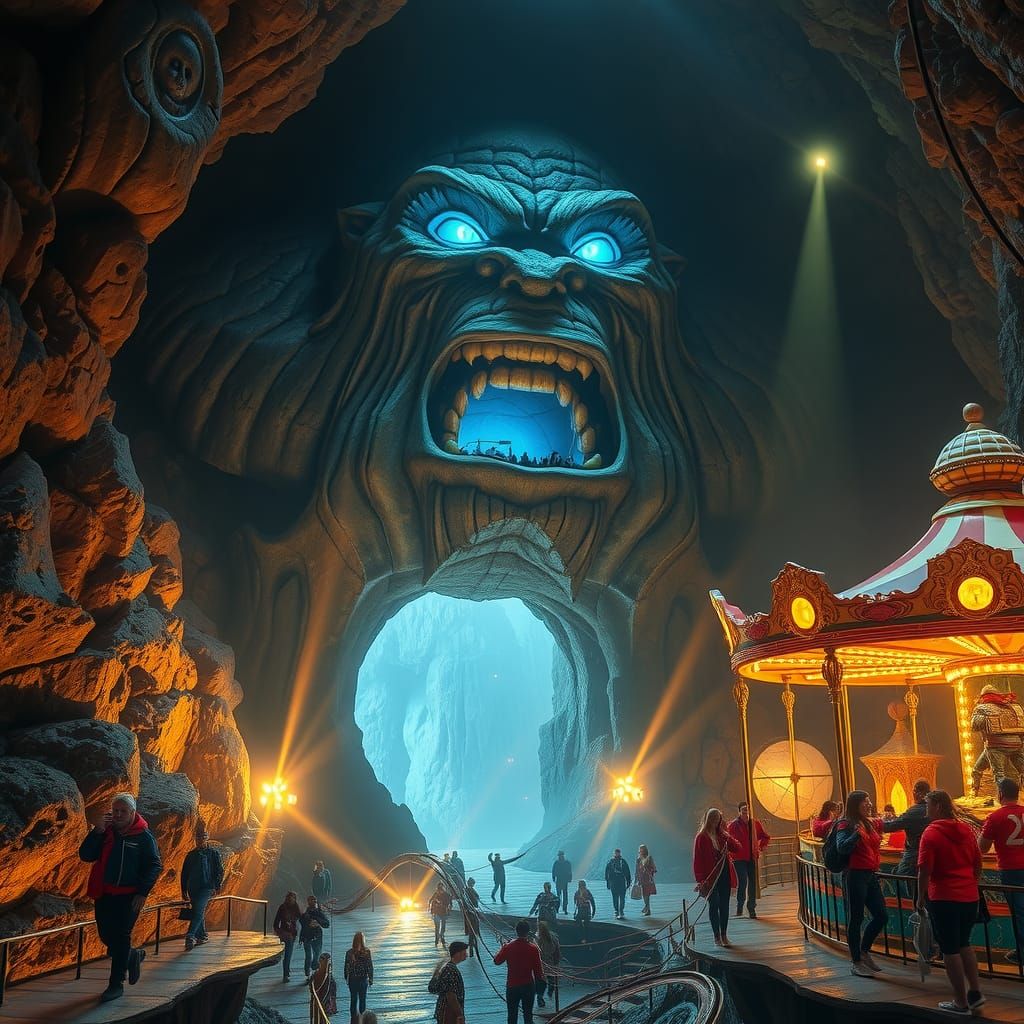 Extreme Underground Theme Park in Surreal Style