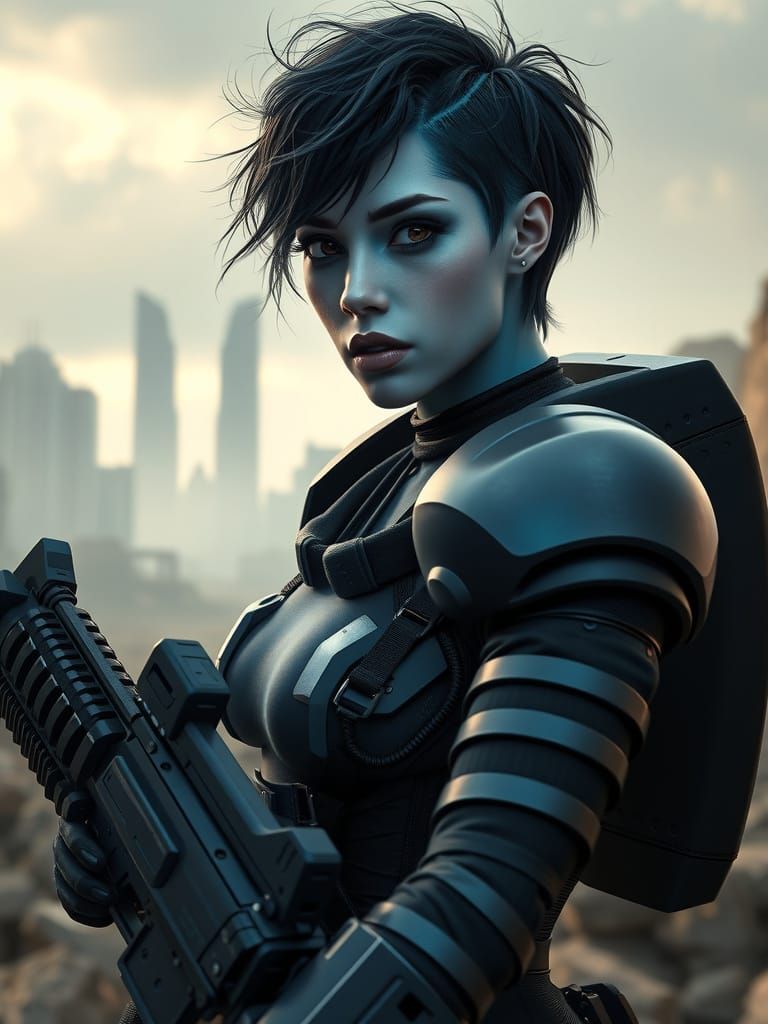 Futuristic Alien Marine Concept Art in 8k