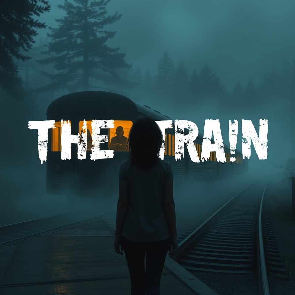 Eerie Train Appears in Mist: Horror Art