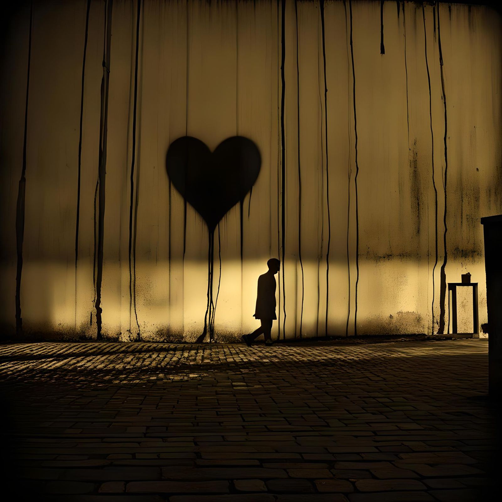 Abstract Liquified Shadow Figure in Dark Style