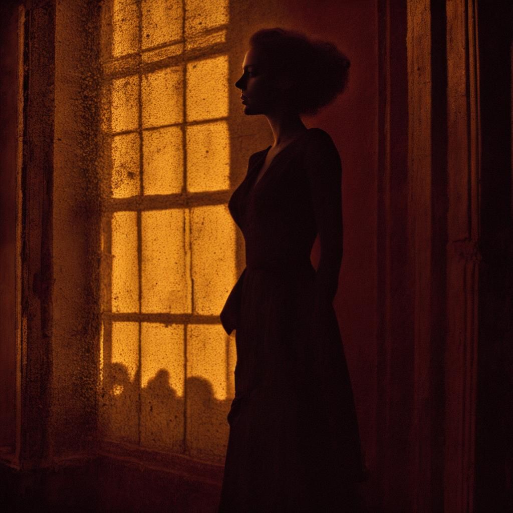 Liquified Shadow Figure in Ethereal Darkness