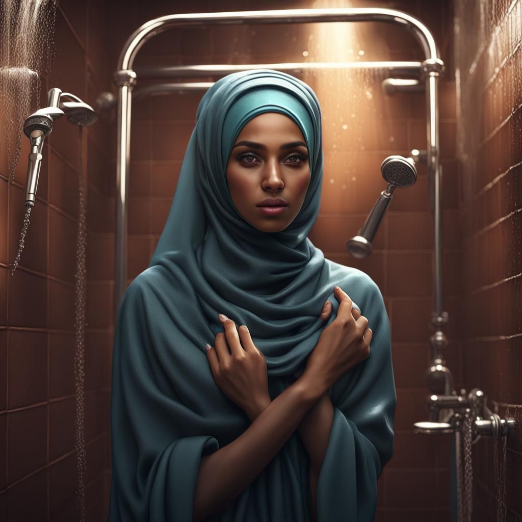 Intricate Matte Painting of Girl in Shower