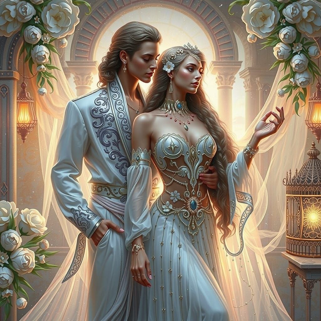 Golden Goddess with Intricate Braids