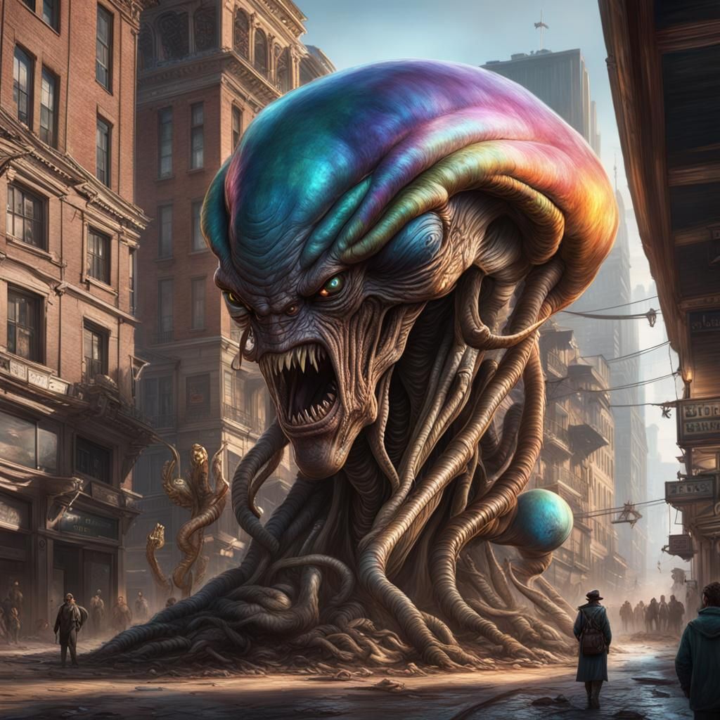 Alien Rainbow in Old West Town Square