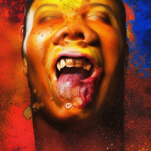 Hyperrealistic Insanity Sauce Splash Art