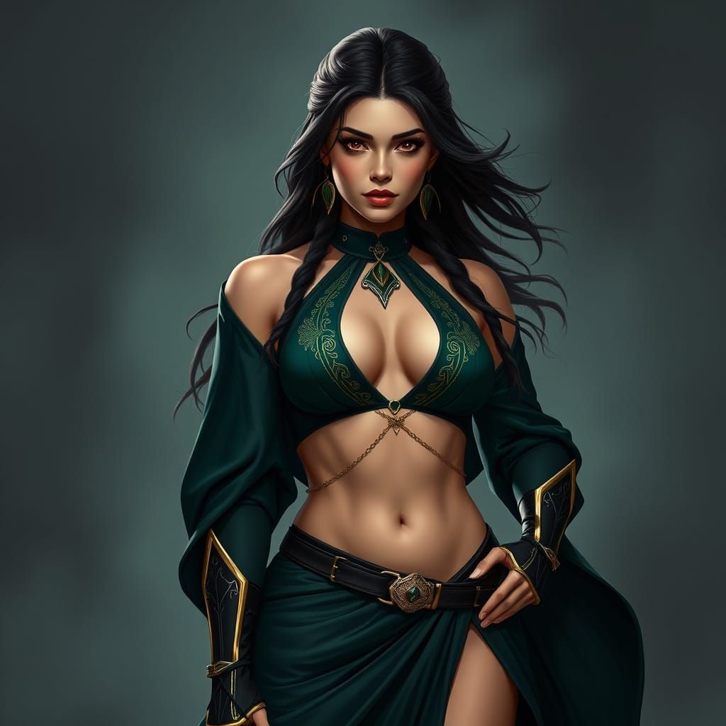 Dark Elegance: Middle Eastern Warrior Meets Modern Assassin