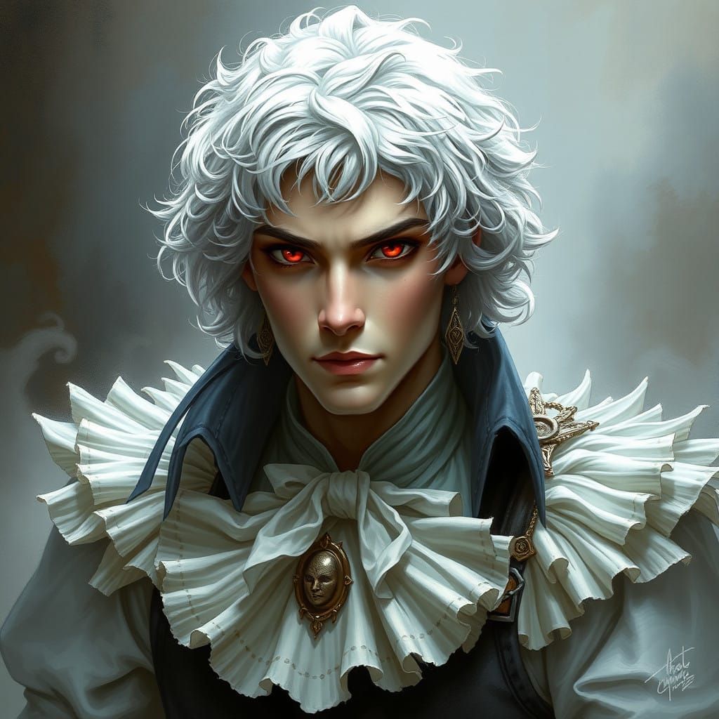 Ethereal Vampire Lord with Vermilion Eyes