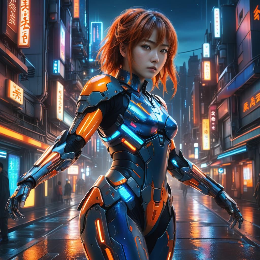 Asuka Kazama in a Futuristic City