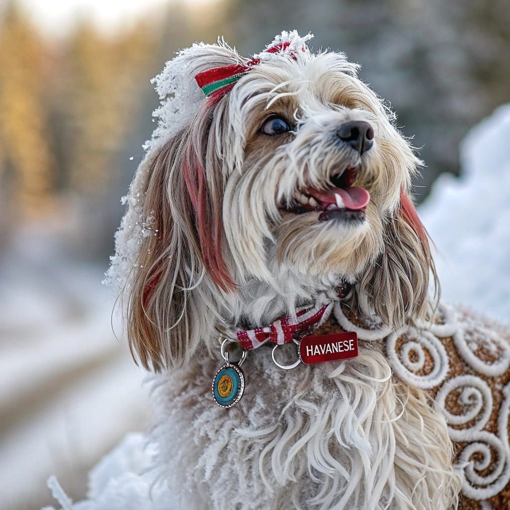 Icy Havanese Puppy Sculpture, Realistic Animal Art