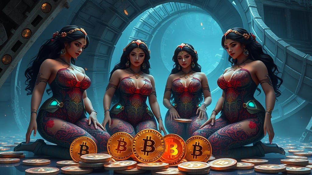Futuristic Asian Goddesses Gather Amidst Biopunk Ruins