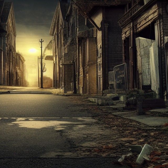 Detailed Photorealistic Crime Horror Landscape in 4K