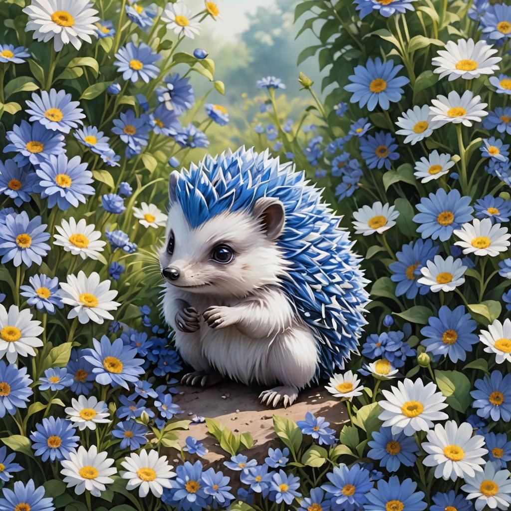 Cute blue hedgehog