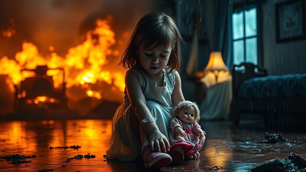 Little Girl Between Worlds: Split-Shot Photography