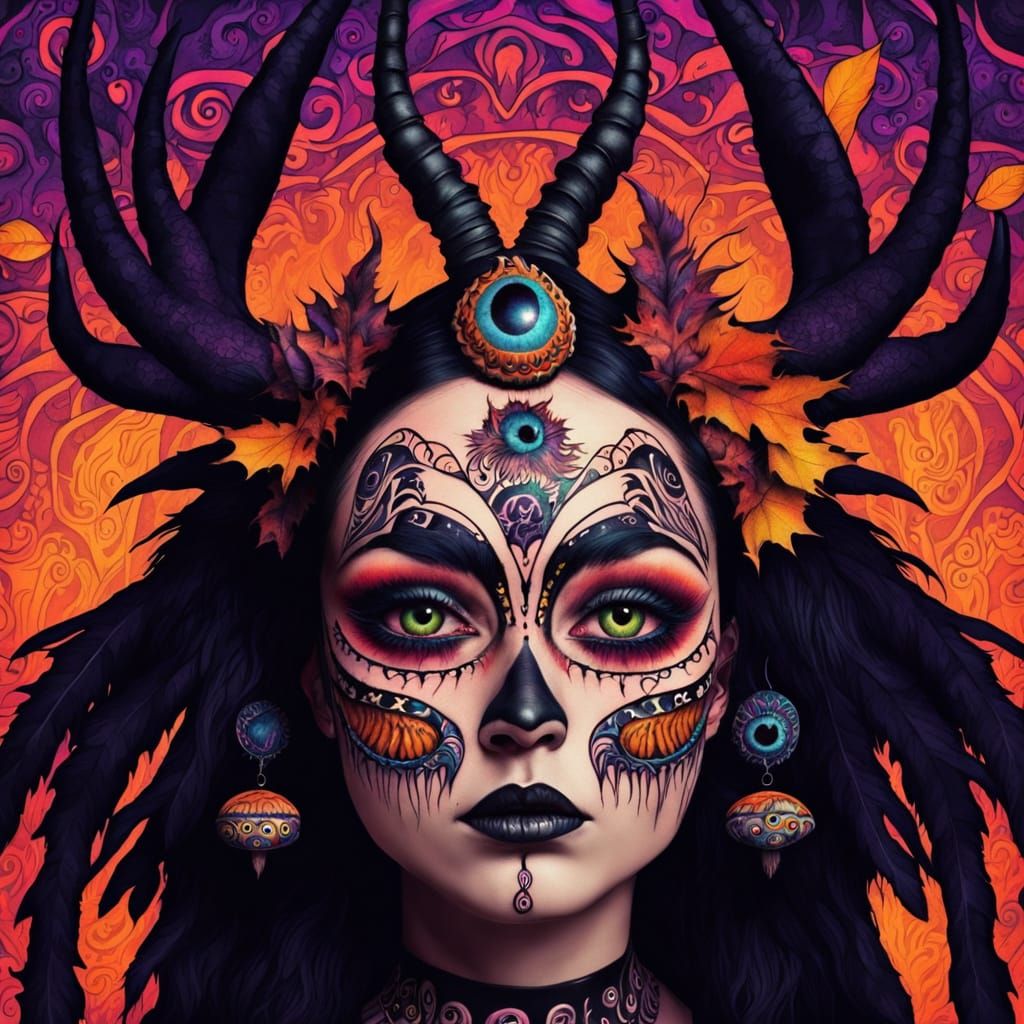 Gothic Psychedelic Pattern with Glitch Art and Dark Fantasy ...