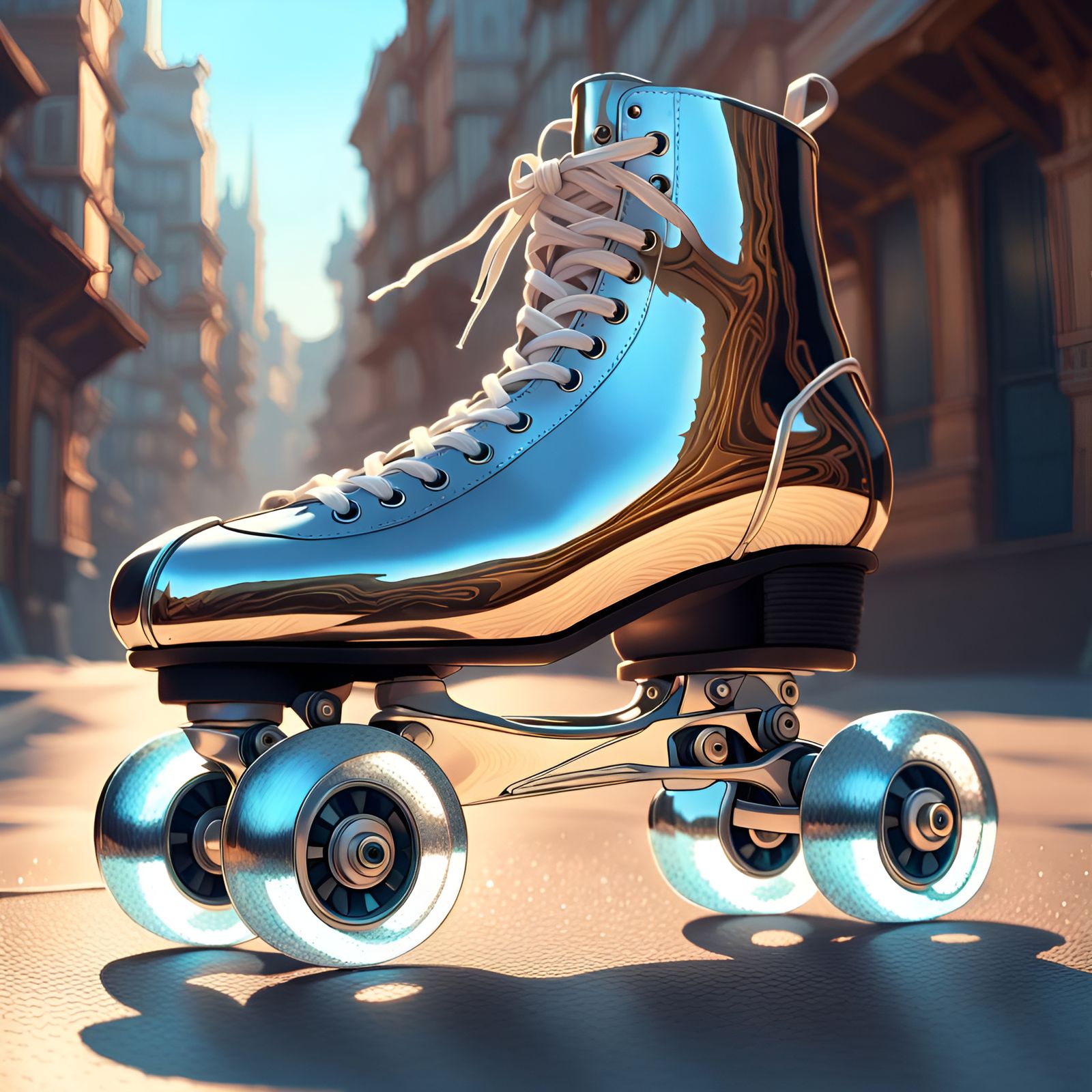 Crystallized Metallic Roller Skate