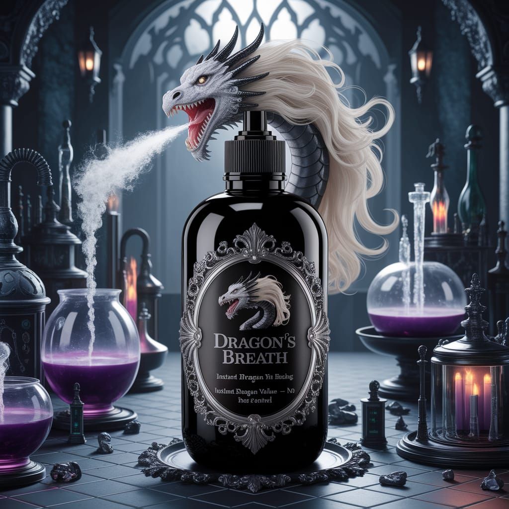 Gothic Dragon Hairspray Bottle in Ethereal Glow