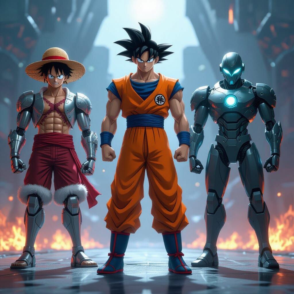 Robotic Warriors Assemble: Futuristic Mecha Battle Scene