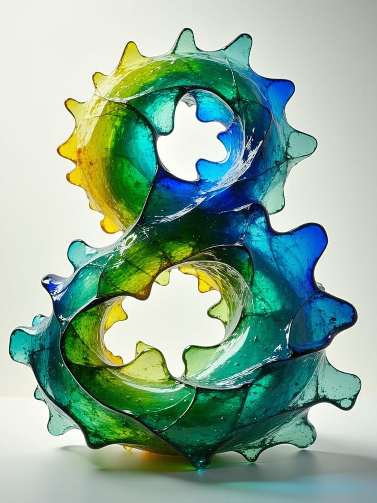 Ethereal Glass Sculpture in Chihuly-Inspired Style