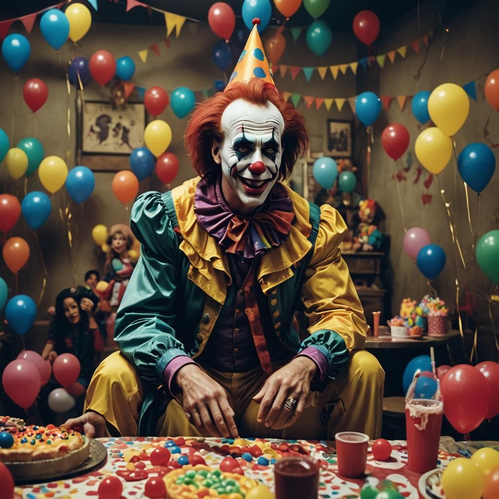 Nicholas Cage Clown in Apocalyptic Birthday Party