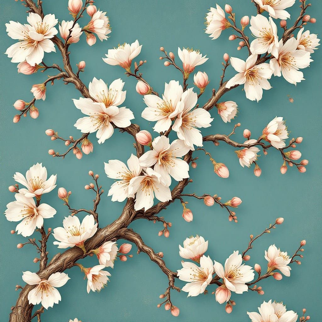 Ethereal Chinoiserie Blossoms in Soft Pastels