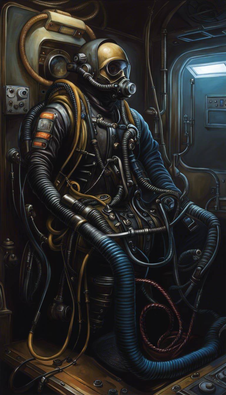 Sinister Limbless Figure in Dark Futuristic Setting