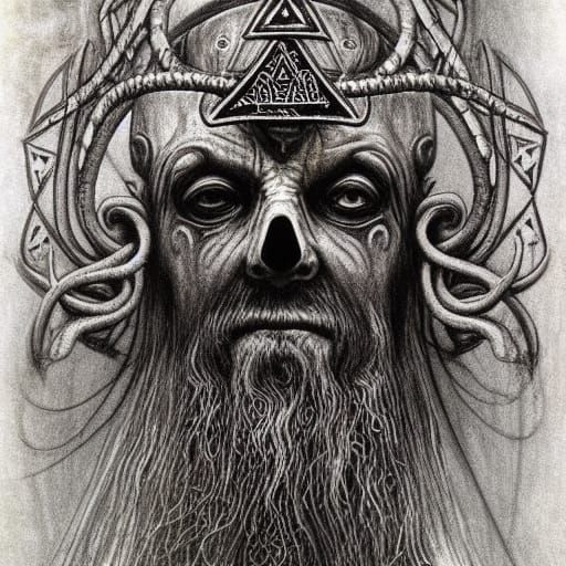 Mystical Viking King Portrait Underwater