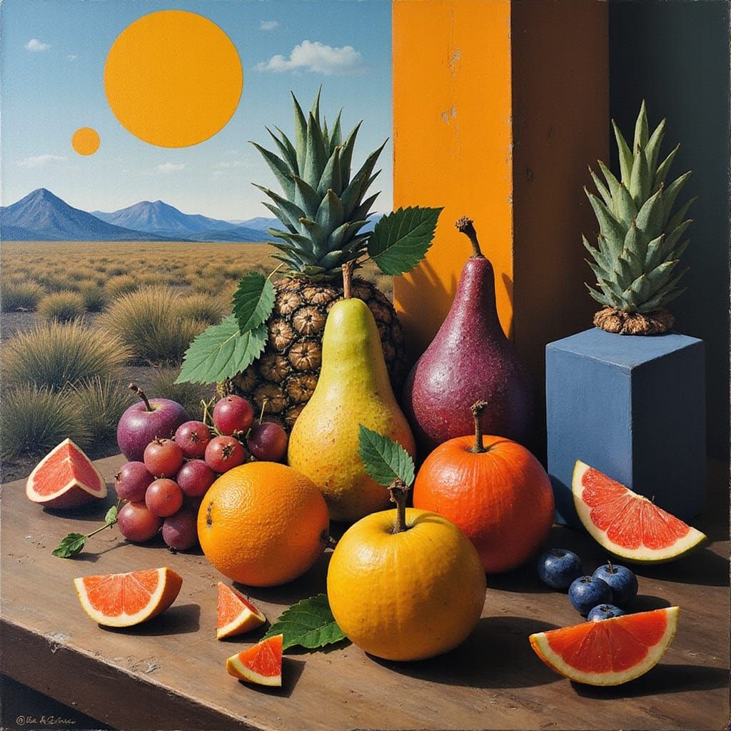 Fruits of Discord in Abstract Cubism Style