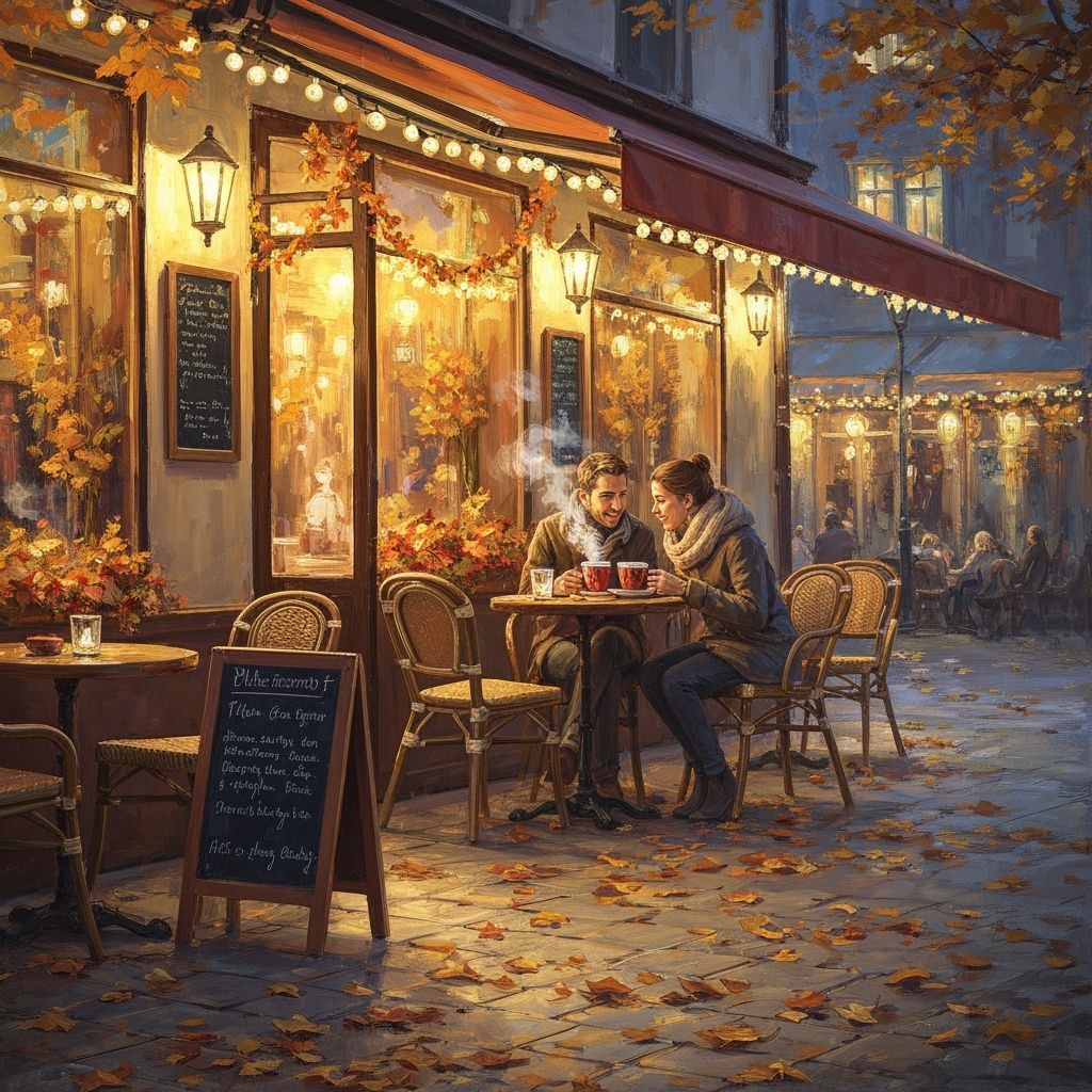 Cozy Autumn Evening Date at Outdoor Café