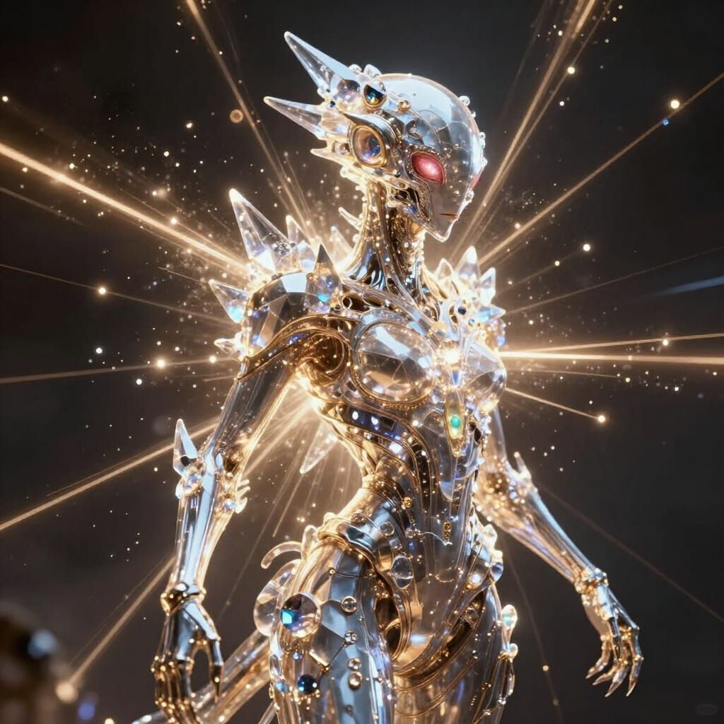 Alien Crystal Creature Radiating Gamma Energy