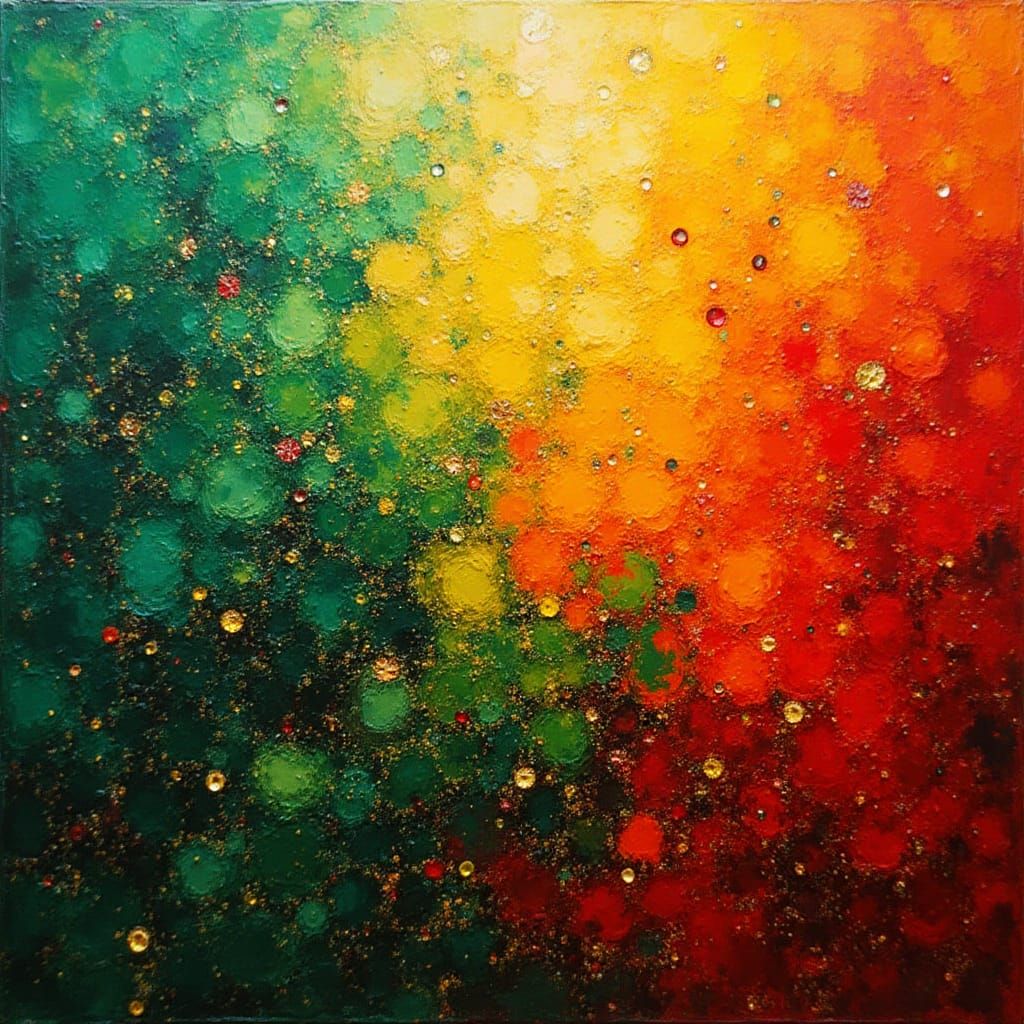 Festive Abstract Christmas Art in Color Field Style