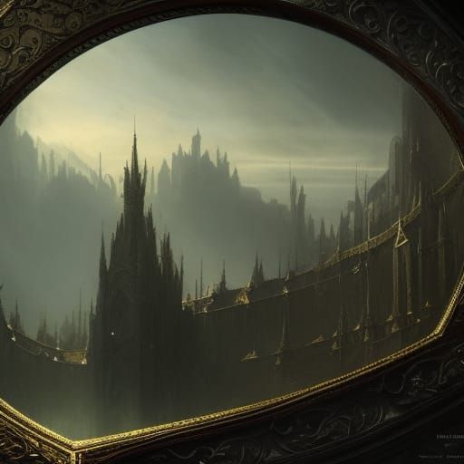 Fantastical Matte Painting in Gustave Doré Style