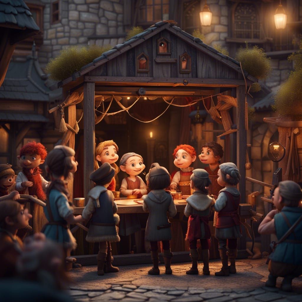 Medieval Puppet Show in High Fantasy Style