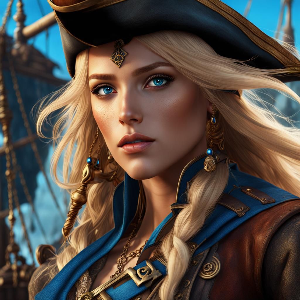 Detailed Pirate Character in a Fantasy Concept Art