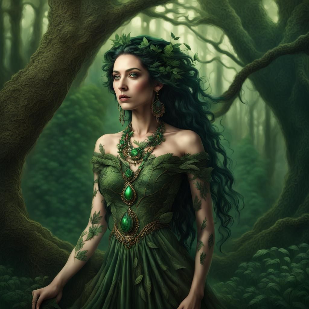 Goddess of Nature in a Forest