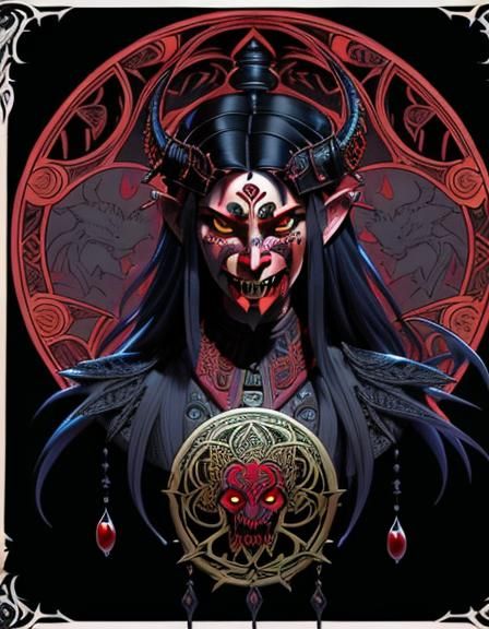 Macabre Gaelic Demon in Branchpunk Style